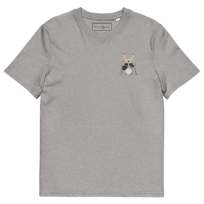 The Drummer Monkey Organic Cotton Embroidered T-Shirt