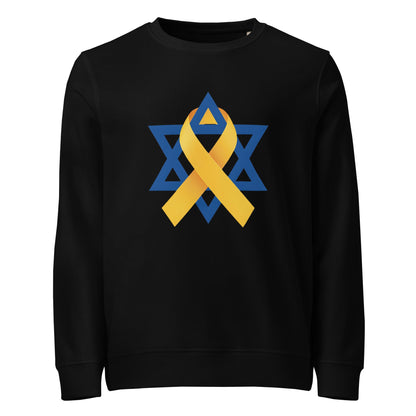 Organic Sweatshirt | Star of David Yellow Ribbon
