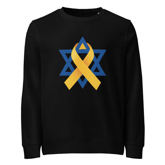 Organic Sweatshirt | Star of David Yellow Ribbon