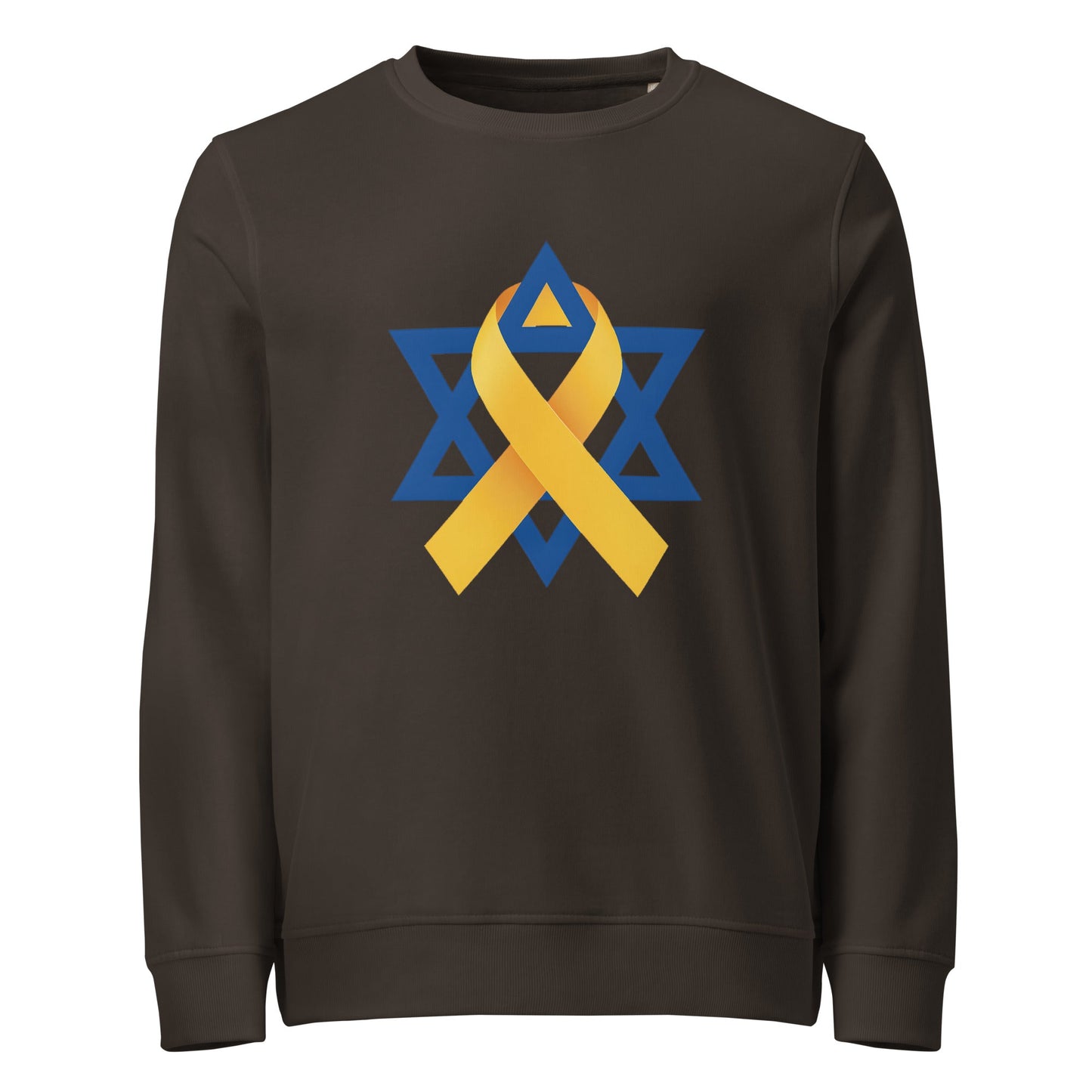 Organic Sweatshirt | Star of David Yellow Ribbon