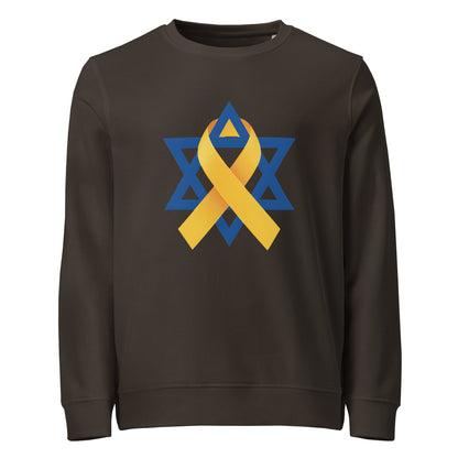 Organic Sweatshirt | Star of David Yellow Ribbon