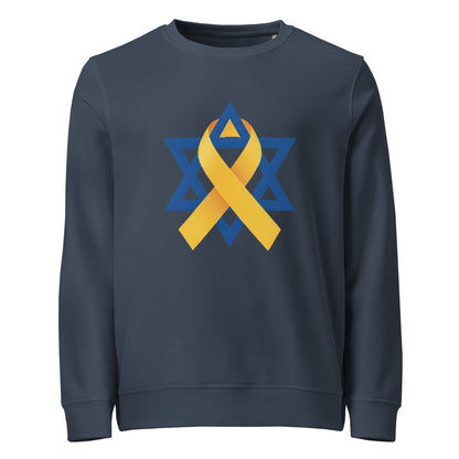 Organic Sweatshirt | Star of David Yellow Ribbon