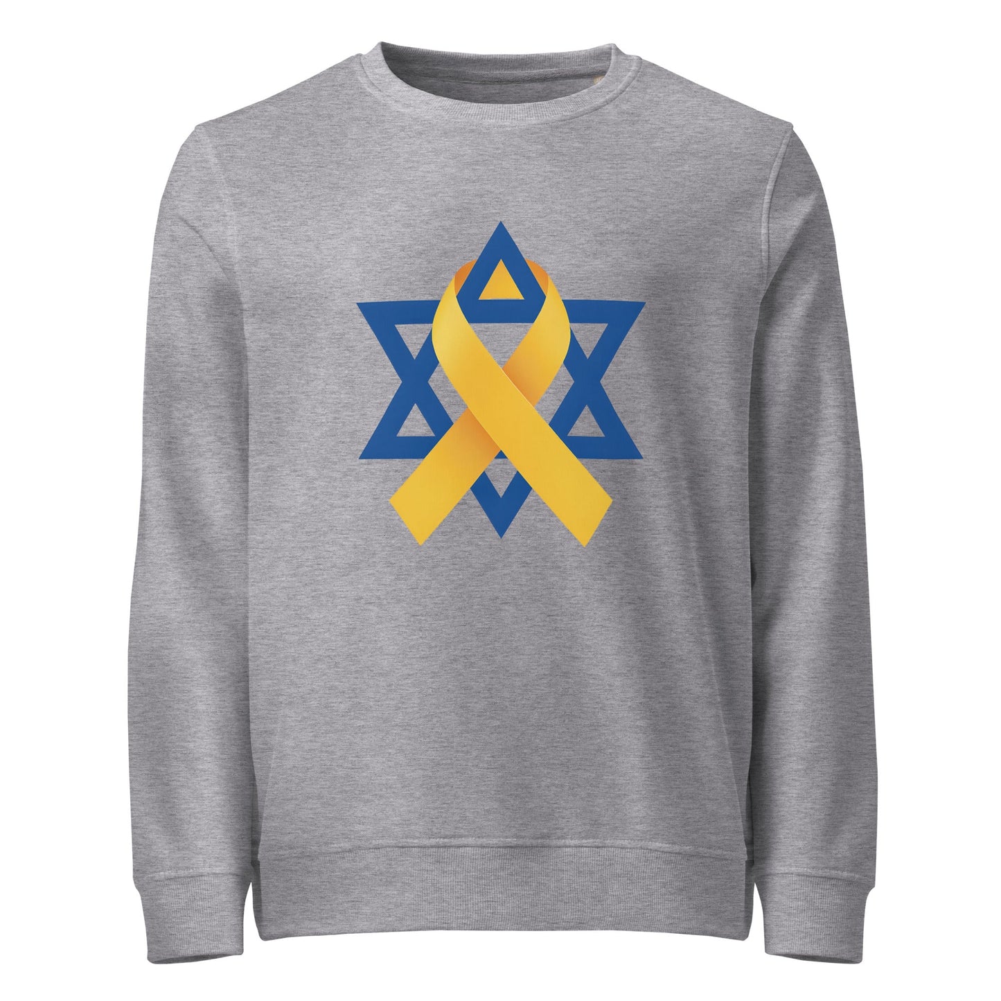 Organic Sweatshirt | Star of David Yellow Ribbon