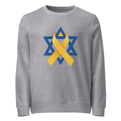 Organic Sweatshirt | Star of David Yellow Ribbon