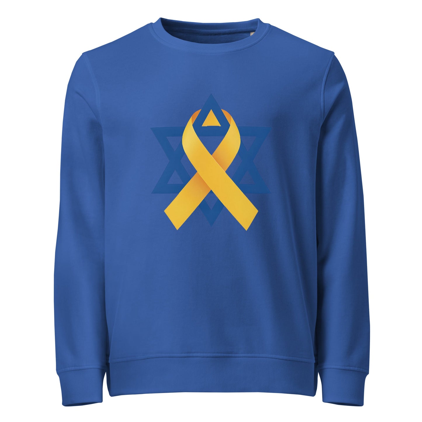 Organic Sweatshirt | Star of David Yellow Ribbon