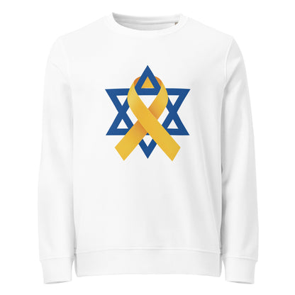 Organic Sweatshirt | Star of David Yellow Ribbon