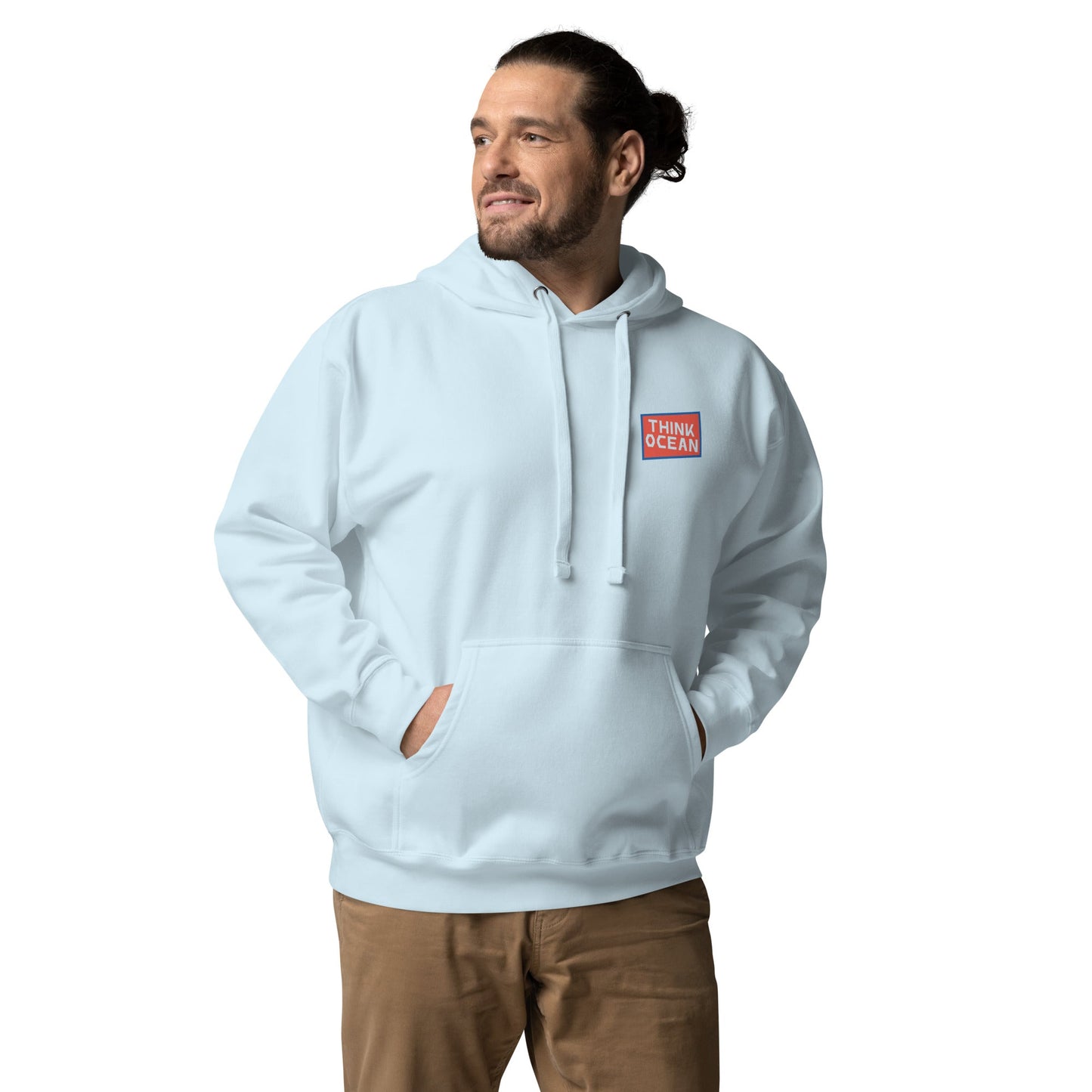 Think Ocean Whale Pixel Art Cotton Blend Hoodie