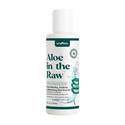 Univera Aloe in the Raw – 100% Pure Organic Aloe Vera Gel for All Skin Types (4 oz)