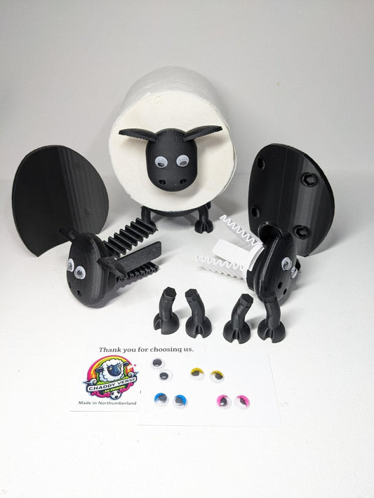 Universal fitting black sheep spare toilet roll holder .