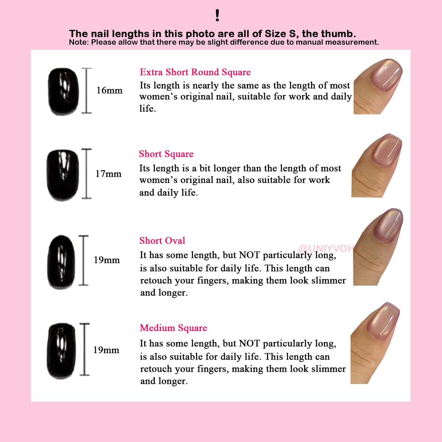 UNIYVOH Cat Eye Press On Nails – Aurora Night S | Handmade Short Oval, Square & Round
