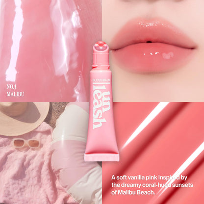UNLEASHIA Sunset Dazzle Gloss Balm – Hydrating Lip Gloss No.1 Malibu