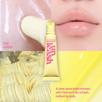 UNLEASHIA Sunset Dazzle Gloss Balm No.0 Waikiki – Peptide Lip Care with Vitamin E & C
