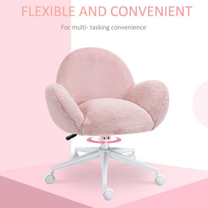 Fluffy Pink Leisure Chair w/ Backrest & Armrest for Bedroom - Professional Seller, High Quality