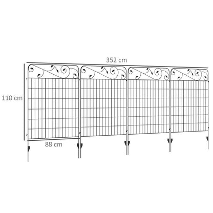 Premium 4PCs Garden Fencing Panels - Elegant Flower Bed Border Edging - Animal Barrier - High Quality