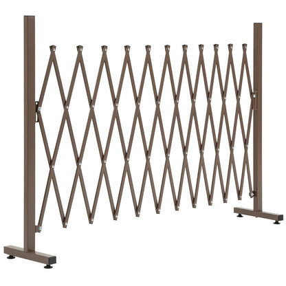 Outsunny Aluminum Fence Panel - Foldable & Movable - Dark Brown - Best Quality