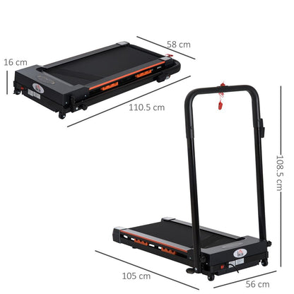 HOMCOM Electric Motorised Treadmill Walking Machine Foldable - 0.5hp | 1 to 6 km/h | Indoor Gym Fitness Exercise with Remote Control