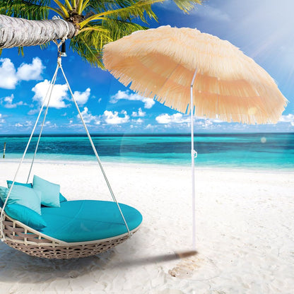 Outsunny Beach Sun Umbrella - Hawaiian Style, Tilting & Folding - Superior Quality