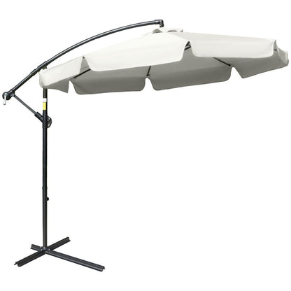 Premium 2.7m Cantilever Garden Parasol - Cream White, Crank Included