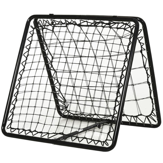 HOMCOM Adjustable Angle Rebounder Training Set with All Weather Double Layer Net
