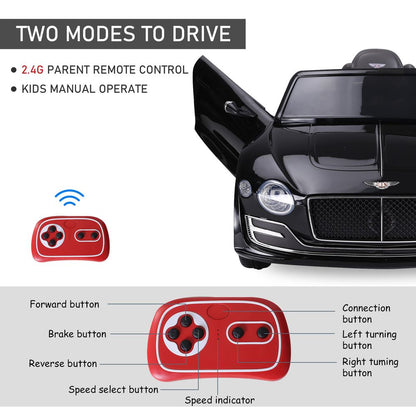 Thrilling Electric Ride-on Car - LEDs, Music, Parental Remote, Black
