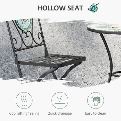 Premium 3pc Bistro Set: Folding Chairs, Patio Furniture, Outdoor - High Quality!