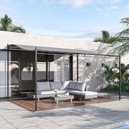 Premium Metal Wall Gazebo | Grey | 4x3 M Canopy | Best Quality