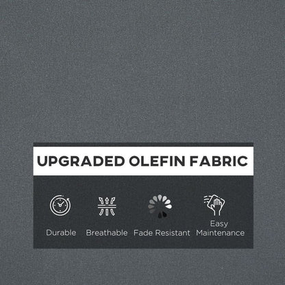 Outsunny Deep Seat Cushion Set - Grey, Removable/Washable Covers