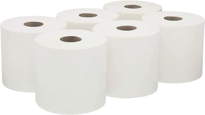 ASPECT Kitchen Rolls Centrefeed (18 Rolls, White) | 2 Ply Embossed Pattern Paper Towels | Strong and Absorbent Tissue Paper | UK Supplier | Wipe Away | Perfect for Commercial & Kitchen Use
