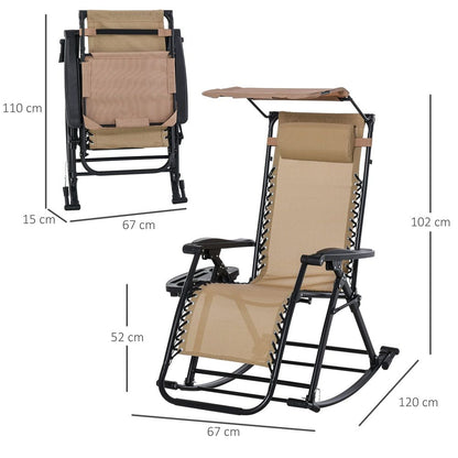 Ultimate Zero-Gravity Rocking Chair with Adjustable Back - Outdoor Lounge Seat
