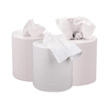 ASPECT Kitchen Rolls Centrefeed (18 Rolls, White) | 2 Ply Embossed Pattern Paper Towels | Strong and Absorbent Tissue Paper | UK Supplier | Wipe Away | Perfect for Commercial & Kitchen Use