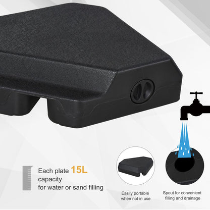 High-Quality HDPE 4-Part Fillable Parasol Base - Strong & Durable - Fits 48mm Poles - Secure & Stylish