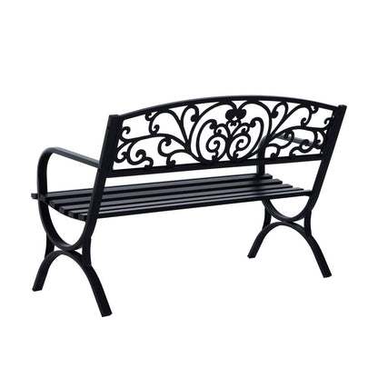 Garden Bench, Steel Black