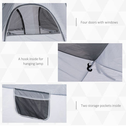 Outsunny 4-Person Pop Up Tent, Green - Easy Set Up, Durable Shell, Spacious Camping Shelter