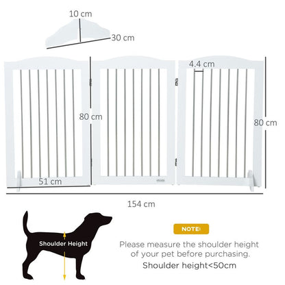 Premium Quality, Foldable Dog Gate - Ideal for Doorways, Stairs, Halls - White