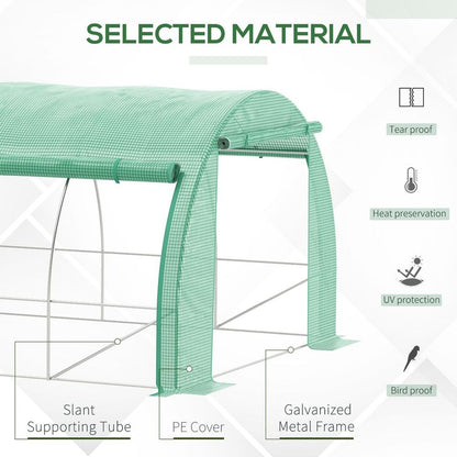 Premium Steel Frame Greenhouse Tent - 6x3x2m - Durable Polyethylene Cover - Optimal Ventilation
