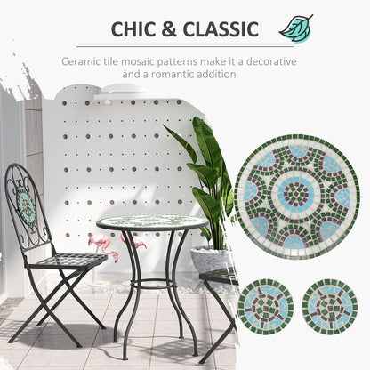 Premium 3pc Bistro Set: Folding Chairs, Patio Furniture, Outdoor - High Quality!
