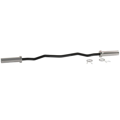 High-Quality 120cm EZ Curl Bar - 5cm Weight Plates - 8kg - Non-Slip Handle - Spring Clips - Professional Grade