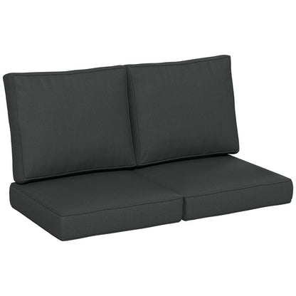 Premium Outsunny 2-Seater Outdoor Seat Cushion Set - High Quality, Light Grey