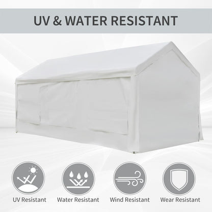 Premium 20x10 Car Tent | Outdoor Canopy Shelter | Water-Resistant | White