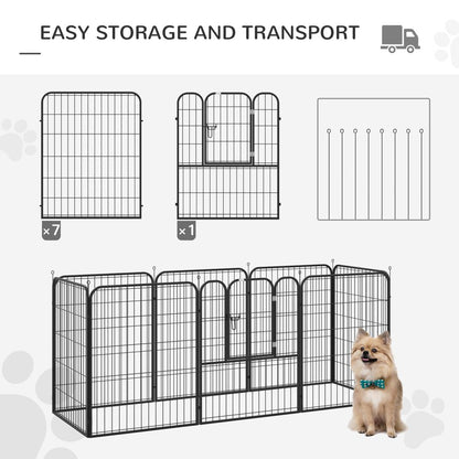 PawHut Dog Pen 8 Panels Puppy Pen Heavy Duty Pet Playpen for Indoor Outdoor for Dogs, Rabbits, Ducks 100cm High