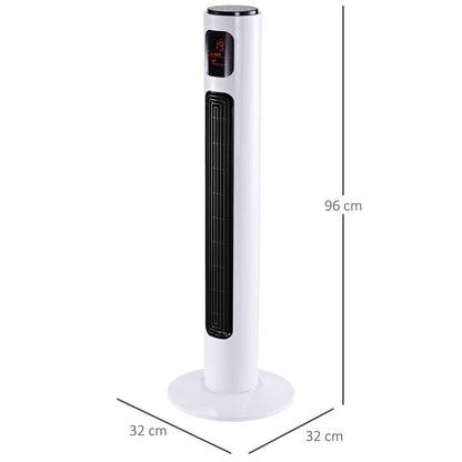 Ultimate Cooling Solution: Premium 32cm White Fan Tower, 96H cm. Enhance Comfort, Efficiency, and Style!