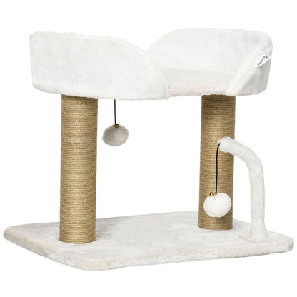 42cm Indoor Cat Tree Kitty Play Tower, Jute Scratching Post, Toy Balls - High Quality, Easy Assembly, Perfect for Playful Cats
