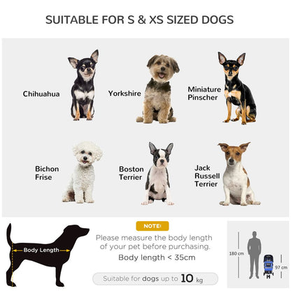 PawHut Pet Travel Stroller Cat Dog Pushchair Trolley Puppy Jogger Carrier Three Wheels for Small Miniature Dogs (Blue)