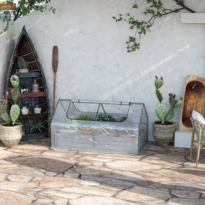 Steel Raised Garden Bed Planter Box with Greenhouse - Dual Use - Clear - Professional Quality