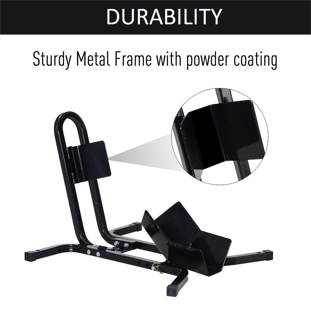 Premium Metal Motorcycle Wheel Chock Holder | HOMCOM | Pre-Drilled Holes | Adjustable | 17"-21" Tires | Rubber Caps