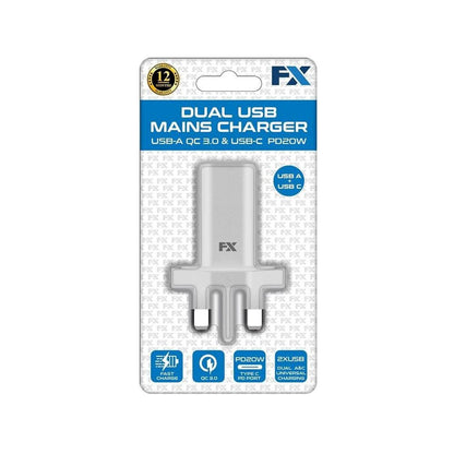 FX USB-C Charger, PD20W Fast & Universal Compatible, White