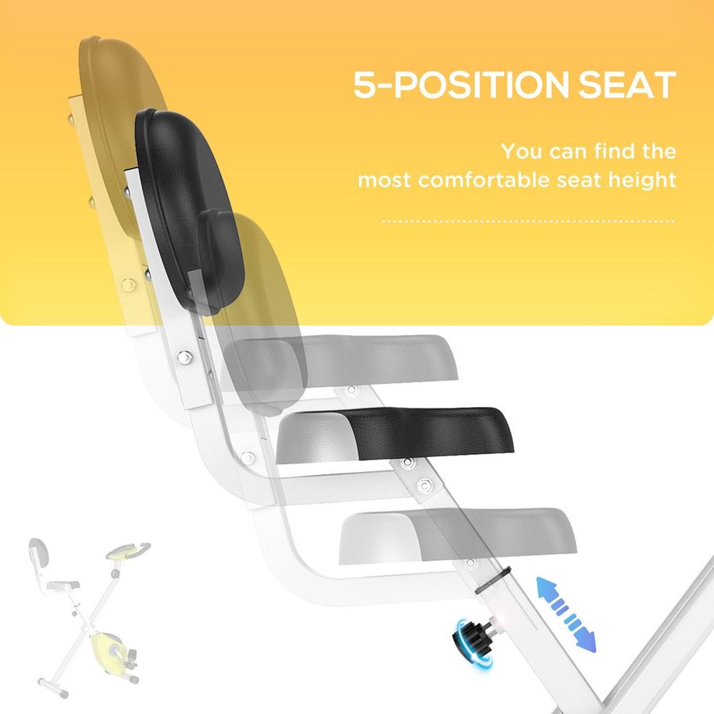 Magnetic Resistance Bike: Foldable, LCD, Adjustable Seat - Yellow