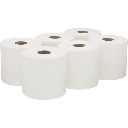 ASPECT Kitchen Rolls Centrefeed (18 Rolls, White) | 2 Ply Embossed Pattern Paper Towels | Strong and Absorbent Tissue Paper | UK Supplier | Wipe Away | Perfect for Commercial & Kitchen Use