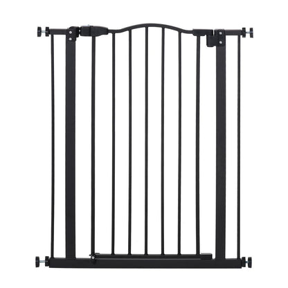 PawHut Pressure Fit Dog Stair Gate No Drilling Safety Gate Auto Close for Doorways, Hallways, 74-80cm Adjustable, 78cm Tall, Black