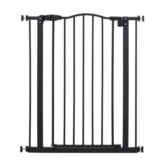 PawHut Pressure Fit Dog Stair Gate No Drilling Safety Gate Auto Close for Doorways, Hallways, 74-80cm Adjustable, 78cm Tall, Black